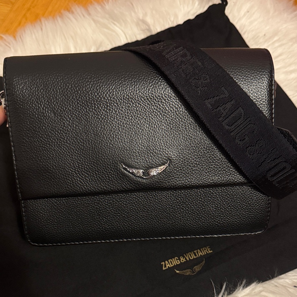 Zadig & Voltaire Lolita Wings Black Leather Shoulder Crossbody Bag - Picture 3 of 10